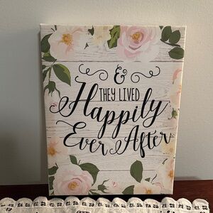 9x7 Floral 'Happily Ever After' Wall Art